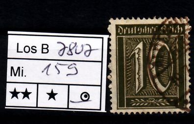 Los B7807: Deutsches Reich Mi. 159, gest.