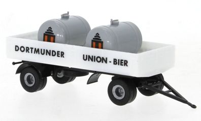 Brekina H0 1/87 95578 Anhänger Pritsche mit Tanks 1955, Dortmunder Union Bier, - NEU