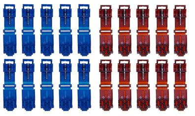 baytronic 10x T-Schnellverbinder rot + 10x T-Schnellverbinder blau