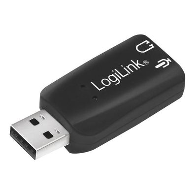 LogiLink USB 2.0 Soundkarte mit Virtual 3D Soundeffekt schwarz (1er Faltschachtel)