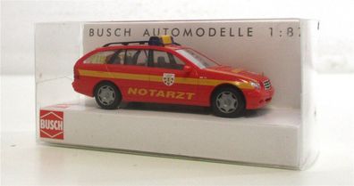 Modellauto H0 1/87 Busch 49154 MB C-Klasse T Notarzt Dortmund