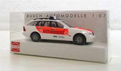 Modellauto H0 1/87 Busch 49158 MB C-Klasse T Notarzt BRK Amberg