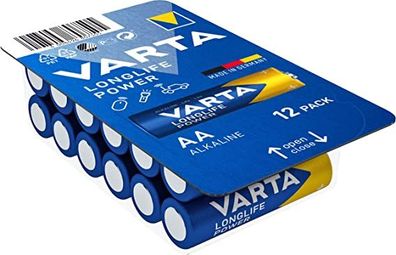 Varta Longlife Power Alkali Mangan Batterie LR6/ AA Mignon 1,5 V (12 Stück)