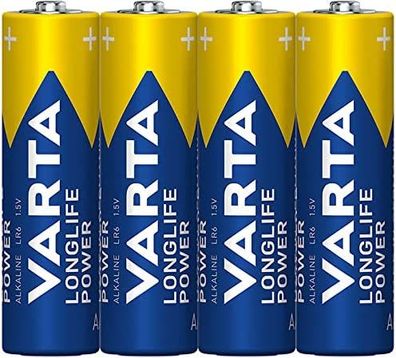 Varta Longlife Power Alkali Mangan Batterie LR6/ AA Mignon 1,5 V (4 Stück)
