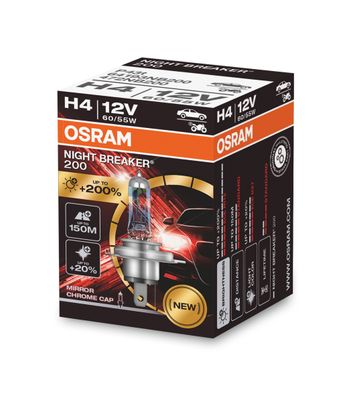 OSRAM NIGHT Breaker 200 H4 P43t 12V/60-55W (1er Faltschachtel)