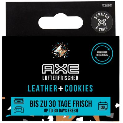 AXE Lufterfrischer Refillable STICKS Leather + Cookies (2er Nachfüllpackung)