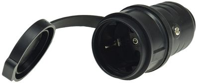 ChiliTec Schutzkontakt Gummikupplung für Außen 250 V/16 A IP44 schwarz (Bulk)
