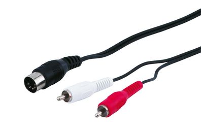 goobay Audio Kabeladapter DIN Stecker zu Stereo Cinch Stecker schwarz 1,5 m