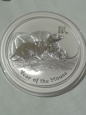 10$ 2008 Australien Lunar Maus 10 Unzen Silber 10 Dollars 2008 Maus - RAR