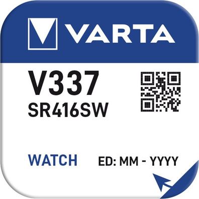 Varta Watch Knopfzelle silberoxid V337/ SR416 1,55 V (1er Blister)