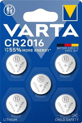 Varta Professional Electronics Knopfzelle Lithium CR2016 3 V (5er Blister)