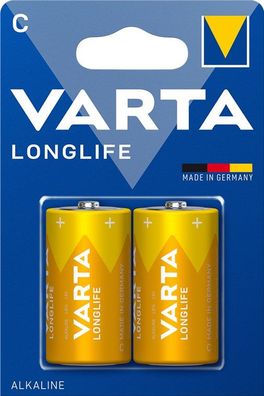 Varta Longlife Alkali Mangan Batterie LR14/ C Baby 1,5 V (2er Blister)