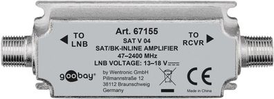 goobay SAT/ BK Antennenverstärker 47 MHz bis 2400 MHz/20 (Bulk)