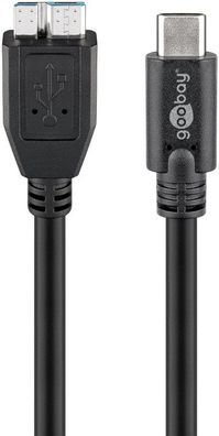 goobay USB C auf Micro B 3.0 Kabel schwarz 0,6 m