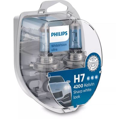 Philips WhiteVision Ultra H7/ W5W 12V 55W PX26d 4200k (2er Box)