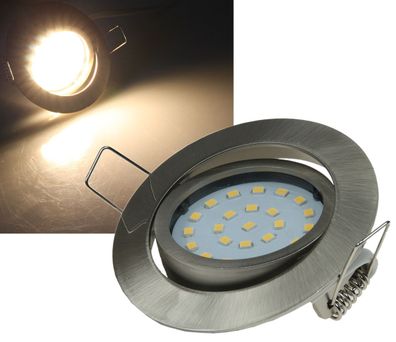 ChiliTec LED-Einbauleuchte Flat-26 warmweiß 80x26mm, 4W, 330lm, Edelstahl gebürstet