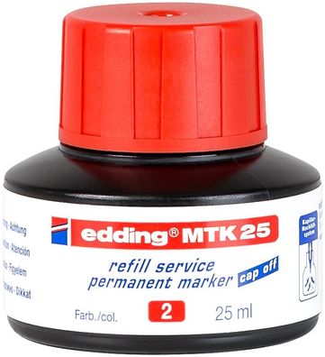 edding MTK 25 Permanentmarker Nachfülltinte rot 25 ml
