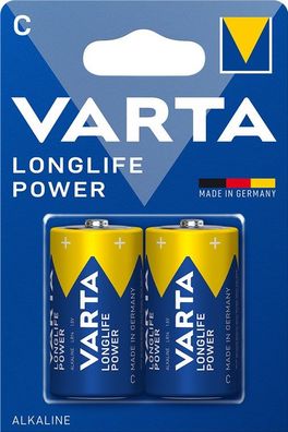Varta Longlife Power Alkali Mangan Batterie LR14/ C Baby 1,5 V (2er Blister)