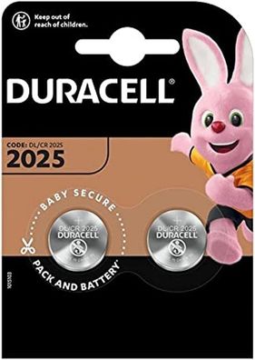 Duracell Specialty Lithium-Knopfzelle 2025 DL/ CR2025 3 V (2er Blister)