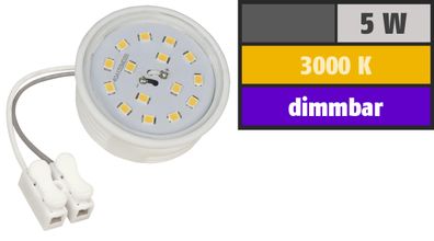 McShine LED-Modul 5W 400 Lumen 230V 50 x 23 mm warmweiß 3000K dimmbar