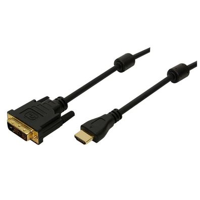 LogiLink HDMI Kabel auf DVI D Ferrit vergoldet 2 m