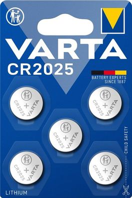 Varta Professional Electronics Knopfzelle Lithium CR2025 3 V (5er Blister)