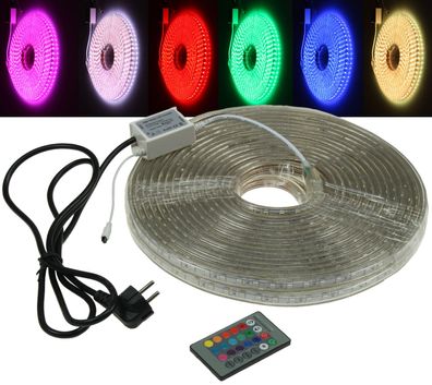 ChiliTec LED-Stripe RGB-Pro 230V, 20 Meter IP44, inkl. IR-Fernbedienung
