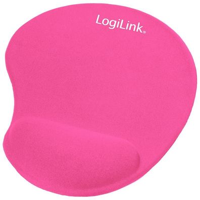 LogiLink Mauspad mit Silikon Gel Handpallenauflage pink (1er Blister)