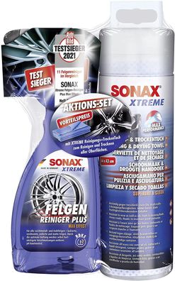 SONAX XTREME FelgenReiniger Plus 500 ml + XTREME Reinigungs TrockenTuch 66 x 43 cm