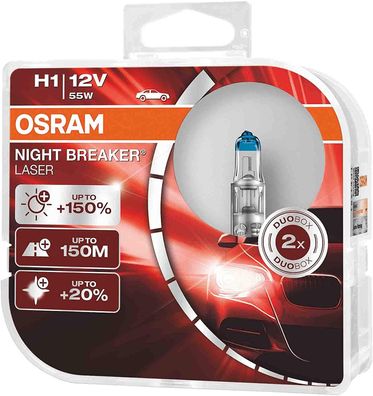 OSRAM NIGHT Breaker LASER H1 P14.5s 12 V/55 W (2er Box)