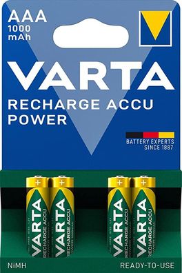 Varta Ready to Use AAA Micro/ HR03 1000 mAh (4er Blister)