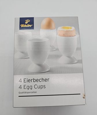 Eierbecher Weiß Schlicht 4 Stück Tchibo Neuware Porzellan