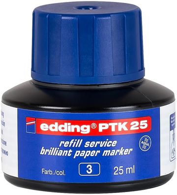 edding PTK 25 Brilliant Papiermarker Nachfülltinte blau 25 ml