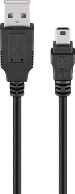 goobay USB 2.0 Hi-Speed Kabel A Stecker auf B mini Stecker schwarz 1,5 m
