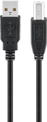 goobay USB 2.0 Hi-Speed Kabel A Stecker auf B Stecker schwarz 3 m