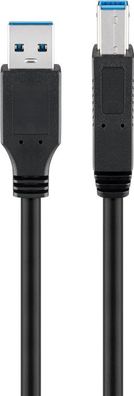 goobay USB 3.0 SuperSpeed Kabel A Stecker auf B Stecker schwarz 3 m