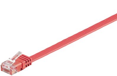 goobay Netzwerkkabel Cat 6 U/ UTP Flachkabel rot 0,5 m