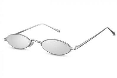 Sonnenbrille Damen oval randlos Kat. 3 silber/ silber