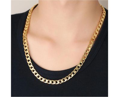 Herren-Halskette, modische Herren-Ketten-Halskette, Herrenketten, 18 Karat Gold, Sch