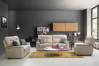 Designer Sofagarnitur Set 3 tlg Modern Polstermöbel Wohnzimmer Komplett