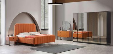 Komplettes Schlafzimmer Bett 2x Nachttische 5tlg. Modern Set Luxus Neu