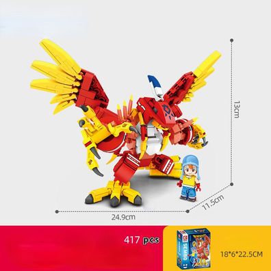Garudamon Garurumon DIY Block Puzzlespiel Digimon Bausteine Spielzeug Lernspielzeug