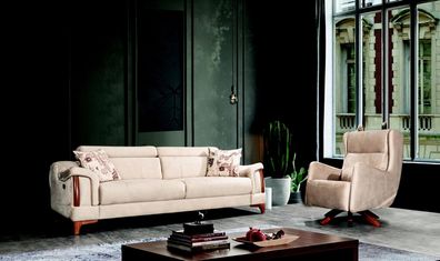 Sofagarnitur Wohnzimmer Set Einsitzer Modern Dreisitzer Sofa Couch Neu