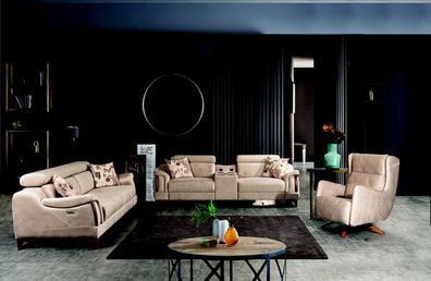 Wohnzimmer Set 3 tlg Luxus Sofagarnitur Dreisitzer Sofa Couch Modern Möbel