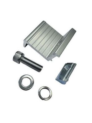 Endklemme 30 mm Aluminium silber eloxiert M8 Zylinderkopfschraube und Nutenstein