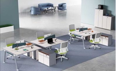 Büro Einrichtung Möbel Schreibtischen Team Tisch Counter Büromöbel