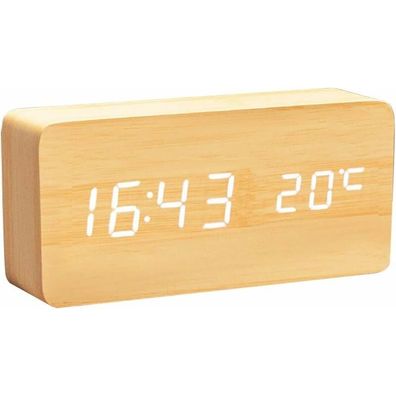 Digitaluhr aus Holz: Multifunktions-LED-Wecker mit Uhrzeit