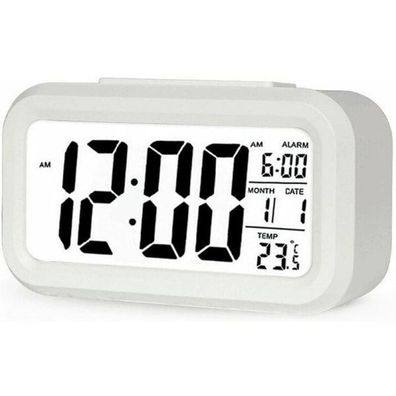 Digitaler Wecker - LED-Digital-Wanduhr, Datum, Temperatur, 12 Stunden