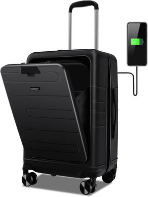 20” Handgepäck mit klappbarer Tischplatte, 38L Reisekoffer mit Vordertasche