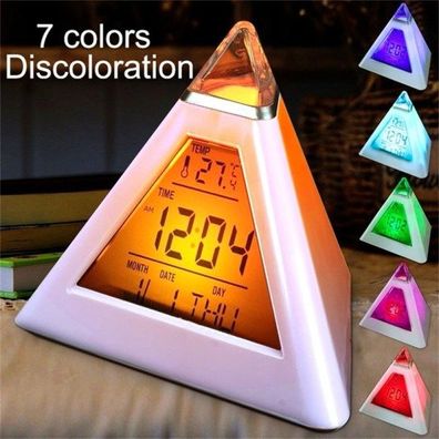 Pyramid LCD-Wecker - Tischuhr, Thermometer, Digitale Tischuhr